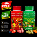 Balance of Nature Fruits & Veggies Dietary Supplement Bundle | 90 Capsules Each | Whole Fruit & Vegetable Capsules