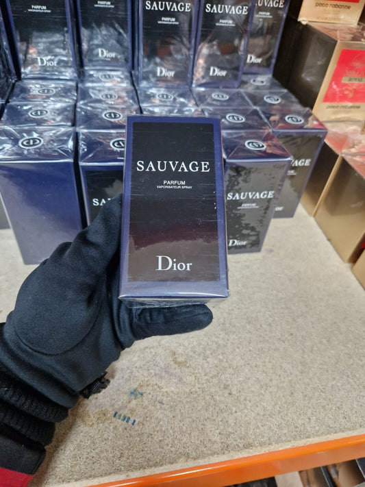 Dior Sauvage Parfum for Men – Long Lasting Woody Citrus Fragrance Spray (100ml)